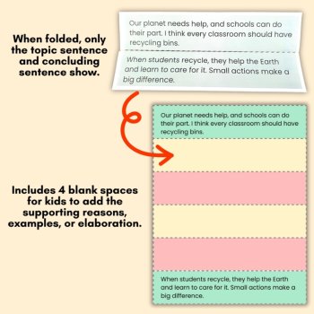 Opinion Writing Graphic Organizer Foldables For Adding Reasons and Elaboration, image 3