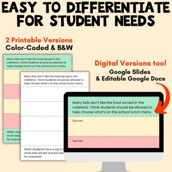 Opinion Writing Graphic Organizer Foldables For Adding Reasons and Elaboration, image 4