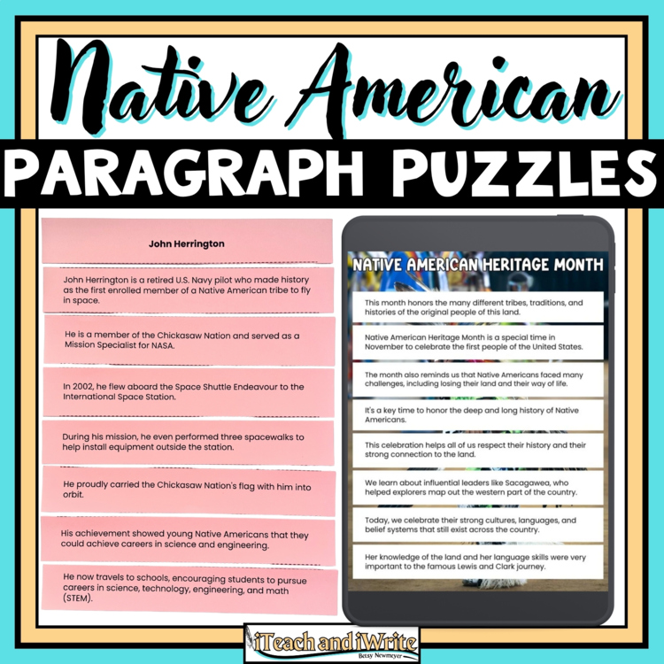 Native American Heritage Month Paragraph Puzzles Hands-On Digital Activities