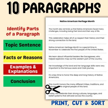 Native American Heritage Month Paragraph Puzzles Hands-On Digital Activities, image 2