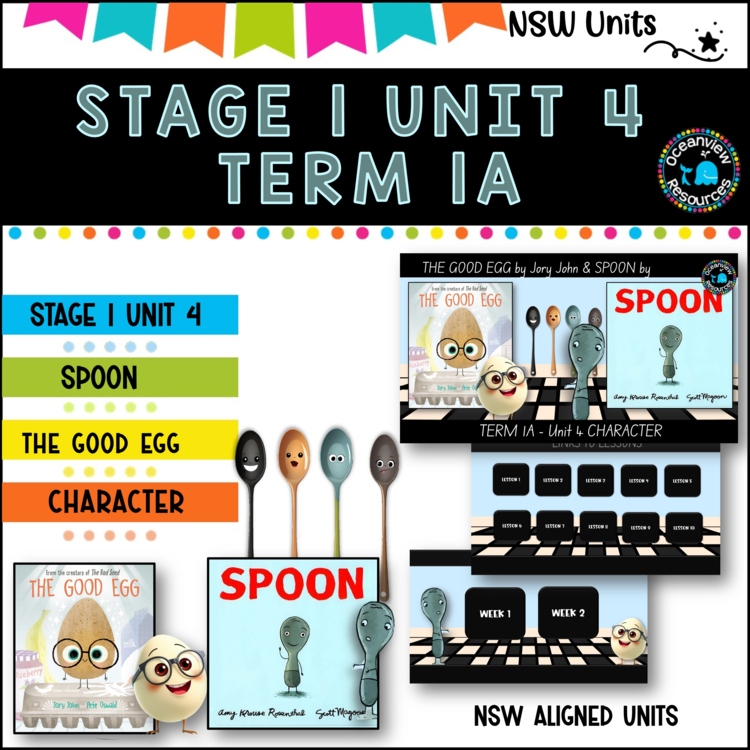 NSW DET Stage 1 English Unit 4 SPOON and THE GOOD EGG  Comp B TERM 1A Character