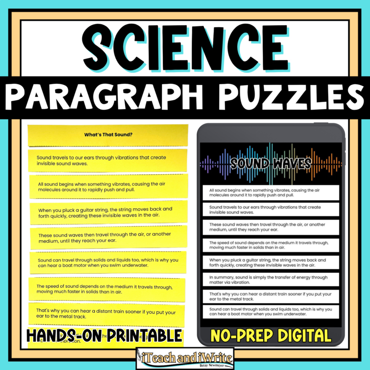 Scrambled Science Paragraph Puzzles: Organize Sentences Info Paragraph Writing