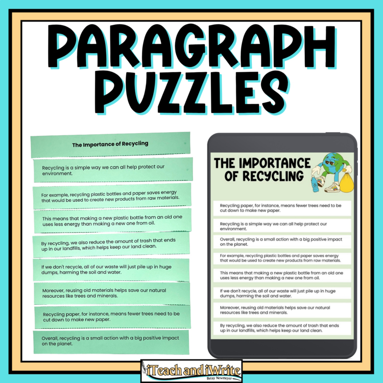Scrambled Paragraph Puzzles: Organize Sentences to Improve Paragraph Writing