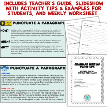 Grammar Bell Ringer Warm-Ups: 50 Digital Grammar Activities for Grades 3-6, image 4