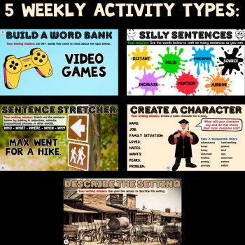 Narrative Writing Bell Ringer Warm-Ups: 50 Digital Creative Writing Activities, image 2
