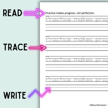 Growth Mindset Printing SEL Penmanship Practice Handwriting Worksheets, image 3