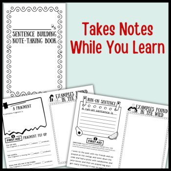 Run On Sentences Activity Bundle: Notes booklet, SCOOT, Interactive Card Game, image 2
