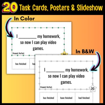 Perfect Tense Verbs Hands-on Grammar Activity Bundle: SCOOT & Cloze Passages, image 2