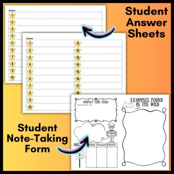 Perfect Tense Verbs Hands-on Grammar Activity Bundle: SCOOT & Cloze Passages, image 3