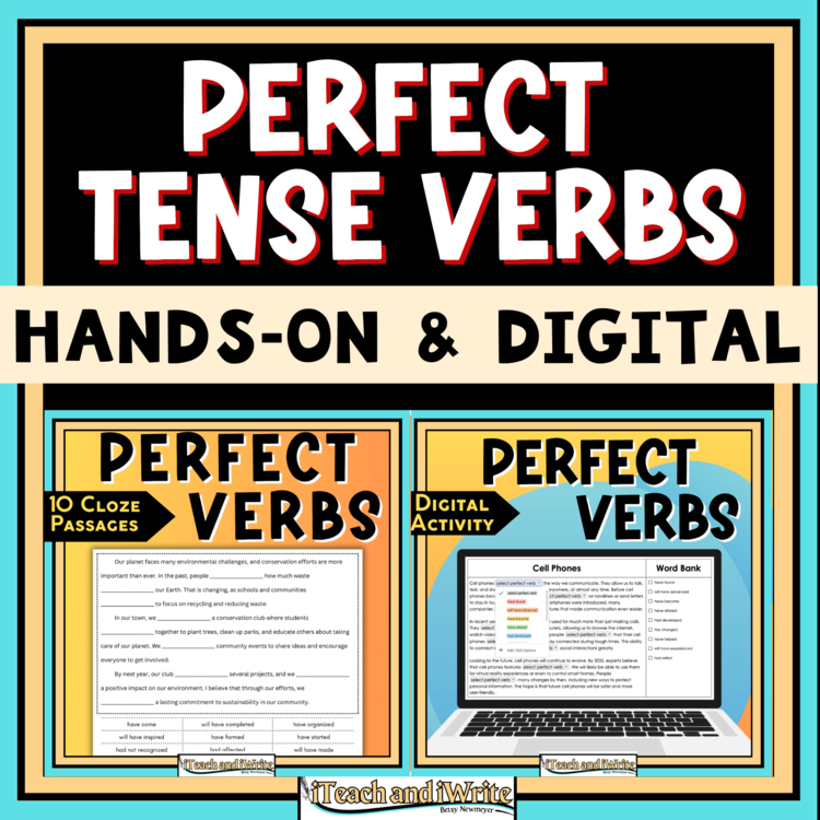 Perfect Tense Verbs Cloze Reading Activity Bundle: Hands-On & Digital Activities