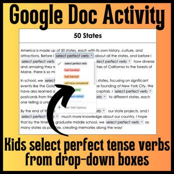 Perfect Tense Verbs 5th Grade Digital Cloze Reading Passages: No-Prep Grammar, image 3