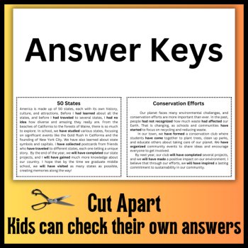 Perfect Tense Verbs Cloze Reading Passages: 5th Grade Grammar Review & Test Prep, image 4