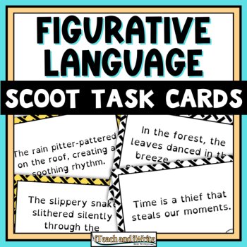 Figurative Language Bundle: Notes Booklet, Scoot Task Cards, Printable Card Game, image 3