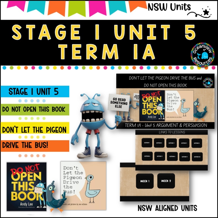 NSWDET Stage 1 English Unit 5 DON'T LET THE PIGEON DRIVE THE BUS Comp B TERM 1A