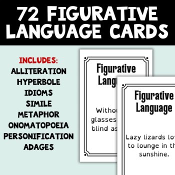 Figurative Language Card Game: Interactive Printable Game or Centers Activity, image 2