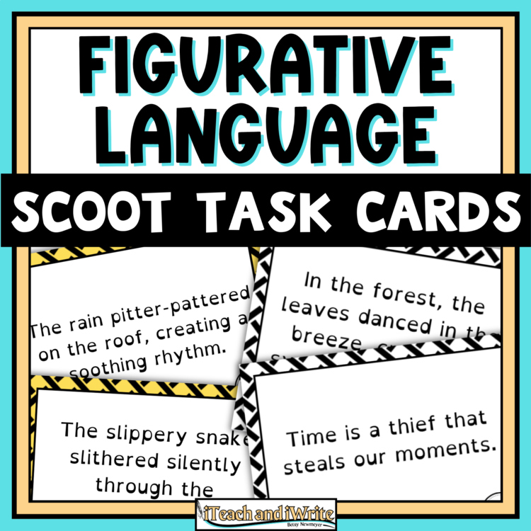 Figurative Language Scoot Game Task Cards - Review & Test Prep: Print & Digital