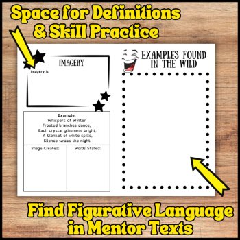 Figurative Language Notes Booklet, Print & Digital Graphic Organizer Worksheets, image 3