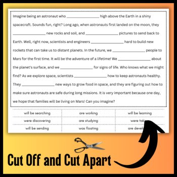 Progressive Tense Verbs Cloze Reading Passages for 4th Grade Grammar Test Prep, image 3