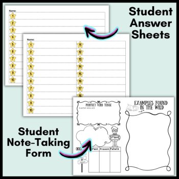 Perfect Tense Verbs: Grammar Scoot Game Task Cards for 5th Grade Grammar Review, image 3