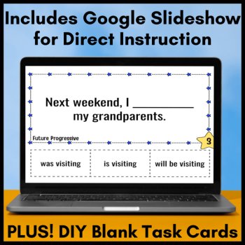 Progressive Verbs Scoot Game Grammar Task Cards: 4th Grade Verb Tense Activity, image 4