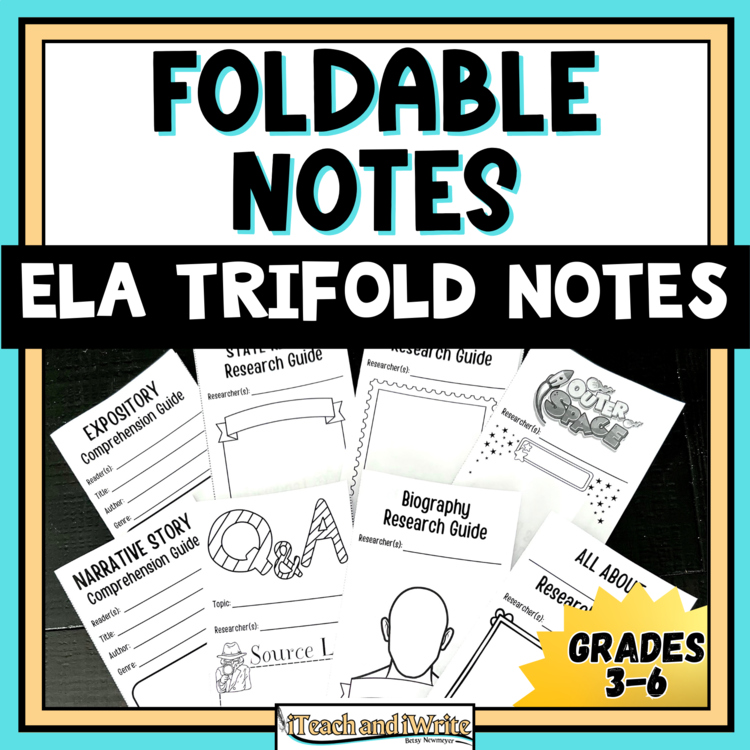 ELA Foldable Note-Taking Graphic Organizers for Reading and Research Skills