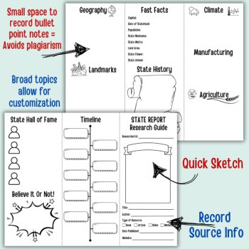 ELA Foldable Note-Taking Graphic Organizers for Reading and Research Skills, image 3