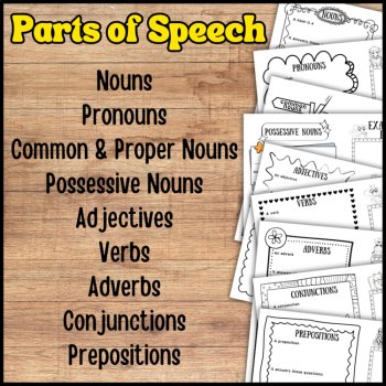 Grammar Note-Taking Booklet Bundle: Parts of Speech, Sentence Structures, Commas, image 2