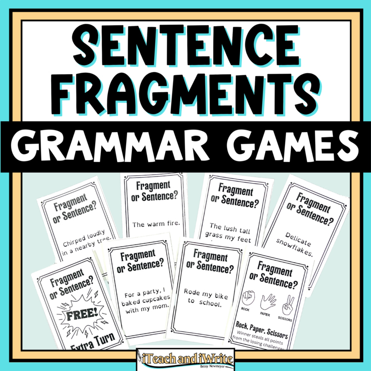 Fixing Sentence Fragments Interactive Printable Grammar Card Game or Activity