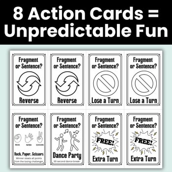 Fixing Sentence Fragments Interactive Printable Grammar Card Game or Activity, image 4
