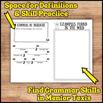 Comma Rules Notes Booklet, Print & Digital Graphic Organizer Worksheets for 3-6, image 3