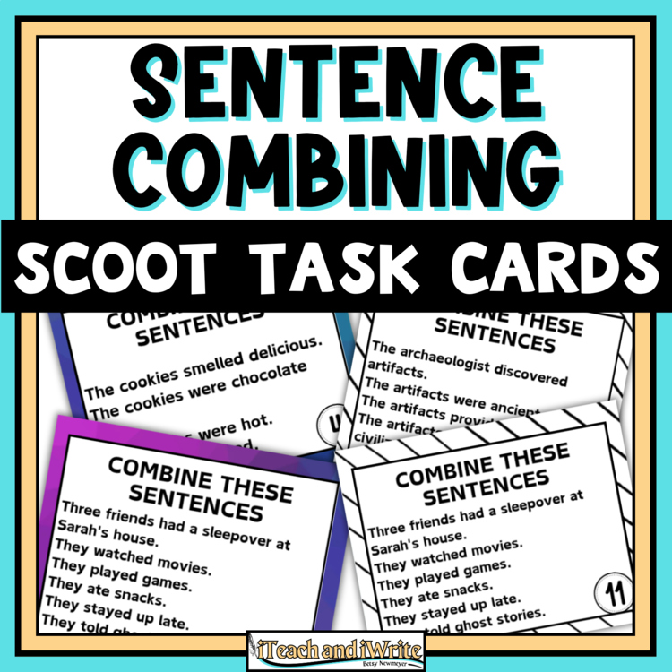Sentence Combining Scoot Game Task Cards for Grammar & Writing Revision Practice