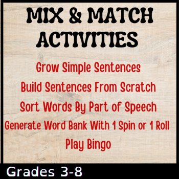 Parts of Speech Bundle: Note-taking Booklet, Sentence Building Word Tiles, Games, image 2
