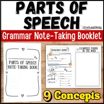 Parts of Speech Bundle: Note-taking Booklet, Sentence Building Word Tiles, Games, image 3