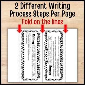 Revision Practice Writing Process Table Tents Activities Worksheets COPS ARMS, image 2