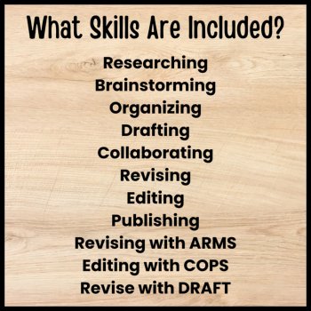 Revision Practice Writing Process Table Tents Activities Worksheets COPS ARMS, image 4