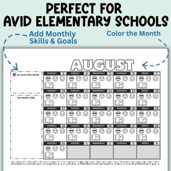 AVID Student Planner for Primary Grades K-2: Customizable Monthly Calendar Pages, image 2
