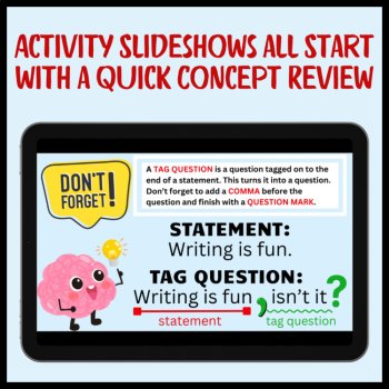 Tag Questions Digital No-Prep Grammar Activities to Practice Comma Rules, image 2