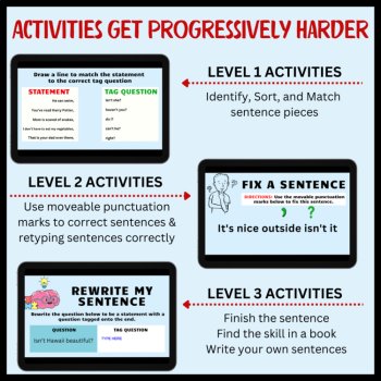 Tag Questions Digital No-Prep Grammar Activities to Practice Comma Rules, image 3