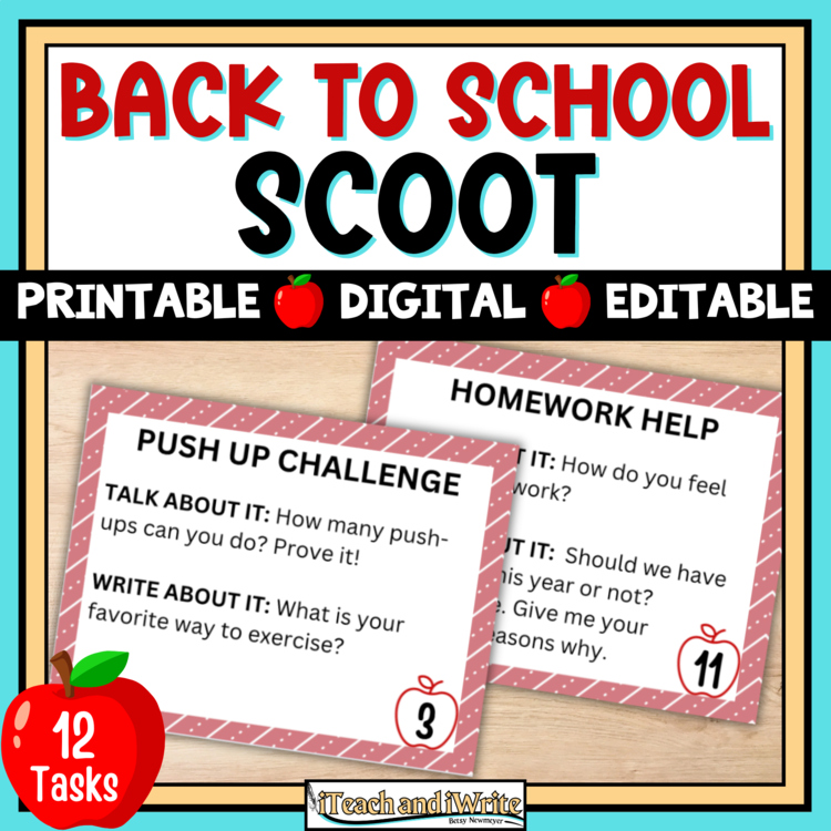Back to School Scoot: Printable, Digital and Editable BTS Scoot Task Cards