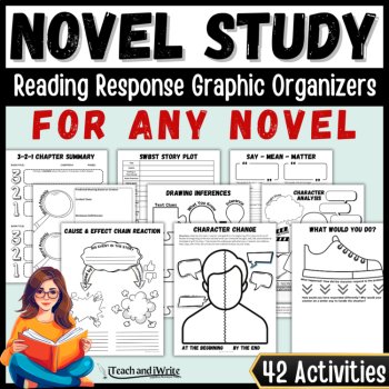 Book Activities Bundle: 42 Reading Response Graphic Organizers & 24 Bookmarks, image 2