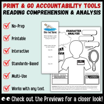 Book Activities Bundle: 42 Reading Response Graphic Organizers & 24 Bookmarks, image 4