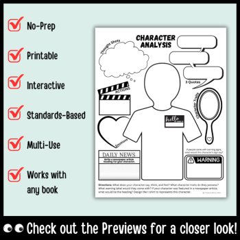 Generic Novel Study Activities for Any Book: Reading Response Graphic Organizers, image 2