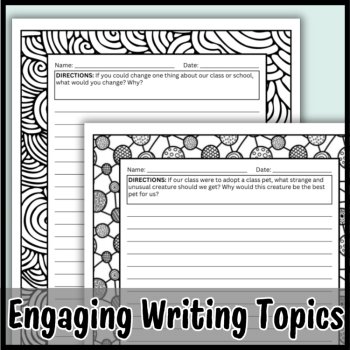 Back to School Writing Prompts: 15 Printable and Editable Digital Writing Paper, image 2
