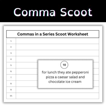 Commas in a Series Hands-On Comma Rules Punctuation Scoot Grammar Activity, image 3