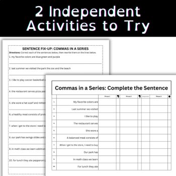 Commas in a Series Hands-On Comma Rules Punctuation Scoot Grammar Activity, image 4