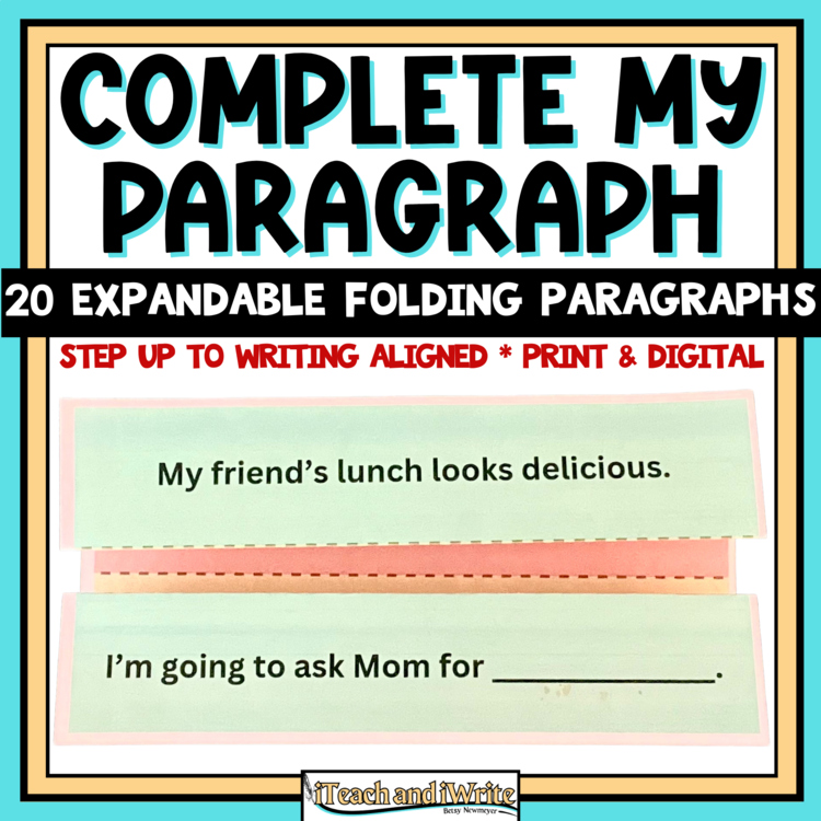 Paragraph Writing Foldable Graphic Organizers For Adding Details and Elaboration