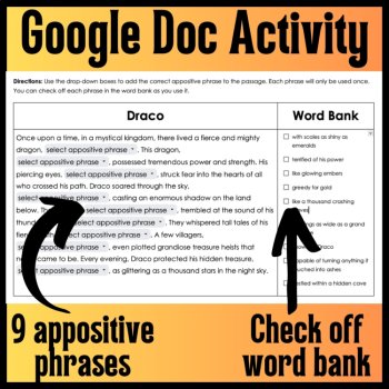 Appositive Phrases: 10 No-Prep Digital Cloze Reading Passages with Appositives, image 3
