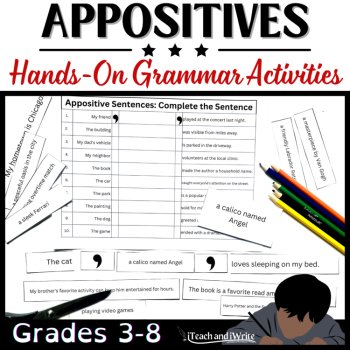 Appositives & Appositive Phrase Hands-on Grammar Activity Bundle for Grades 5-8, image 3