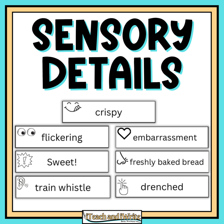 Show Don't Tell Story Elaboration with Editable Sensory Detail Word Cards