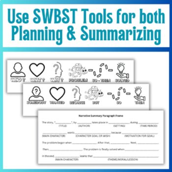 SWBST Story Planning Graphic Organizer Worksheets and Summary Writing Activities, image 3
